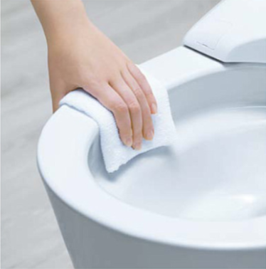 汚れがたまりやすい便器のフチ裏をなくしました